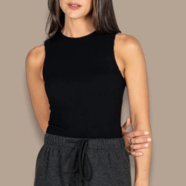 C'est Moi Seamless Textured Crewneck Tank