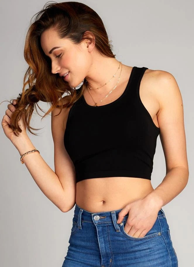 C'est Moi Bamboo Crop Scoop Tank