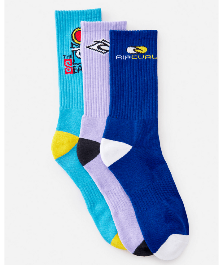 Rip Curl Retro Crew Socks 3-Pk