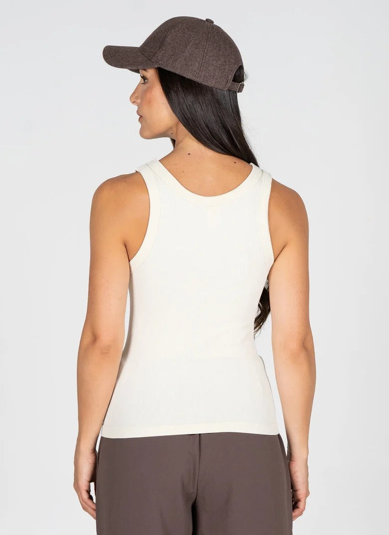 C'est Moi Bamboo Rib High Crew Tank