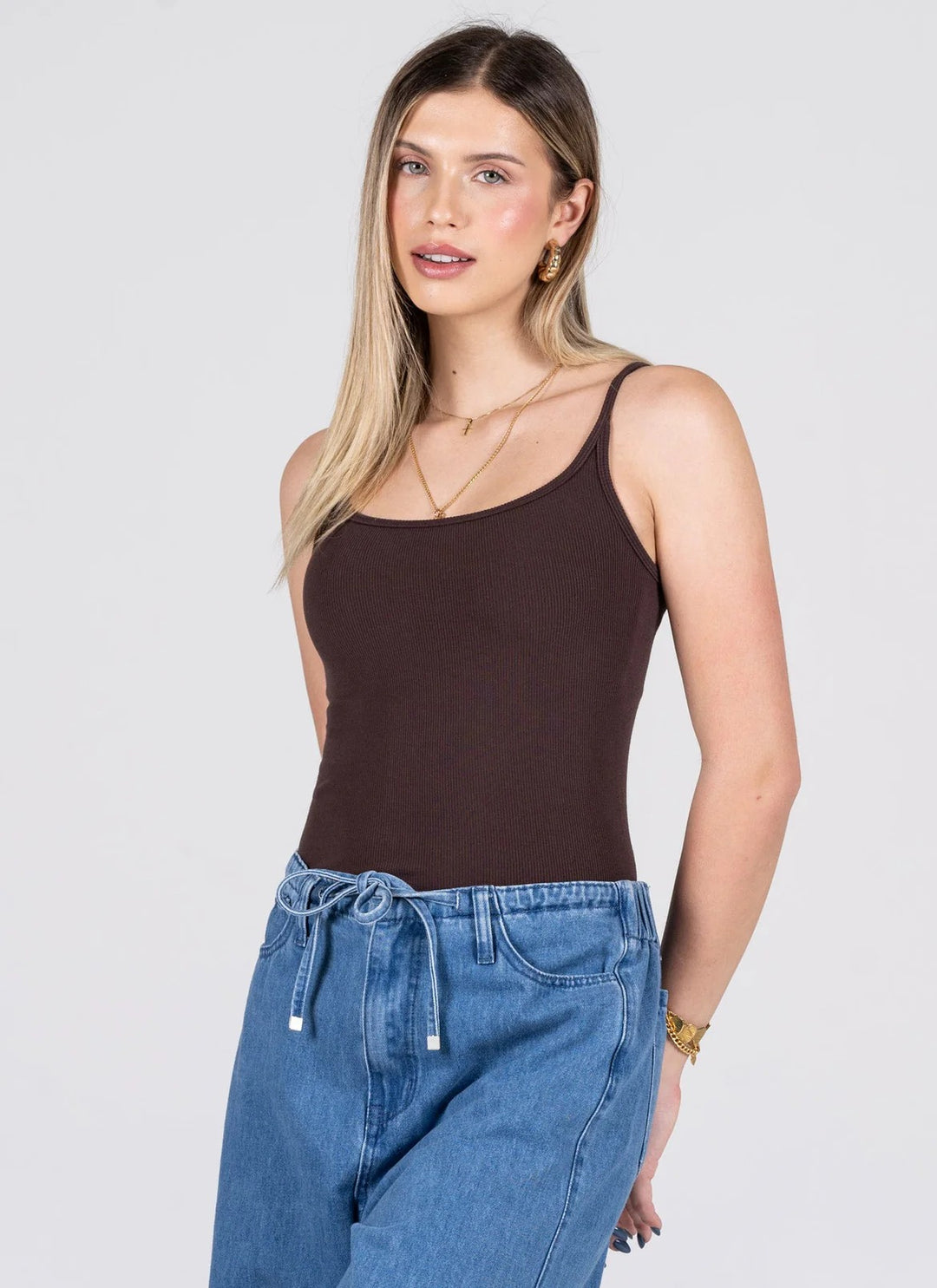 C'est Moi Bamboo Rib Low Cut Cami