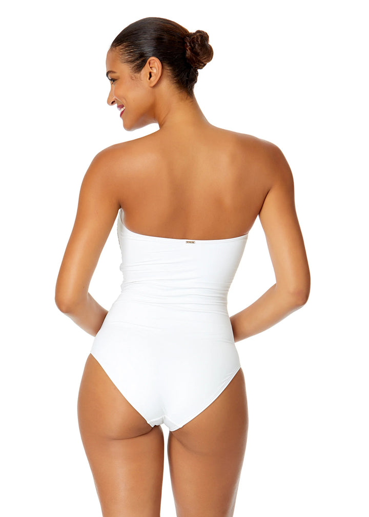 Anne Cole Solid Twist Bandeau One Piece