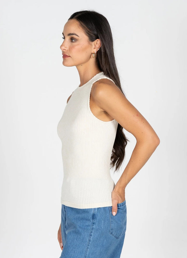 C'est Moi Seamless Textured Crewneck Tank