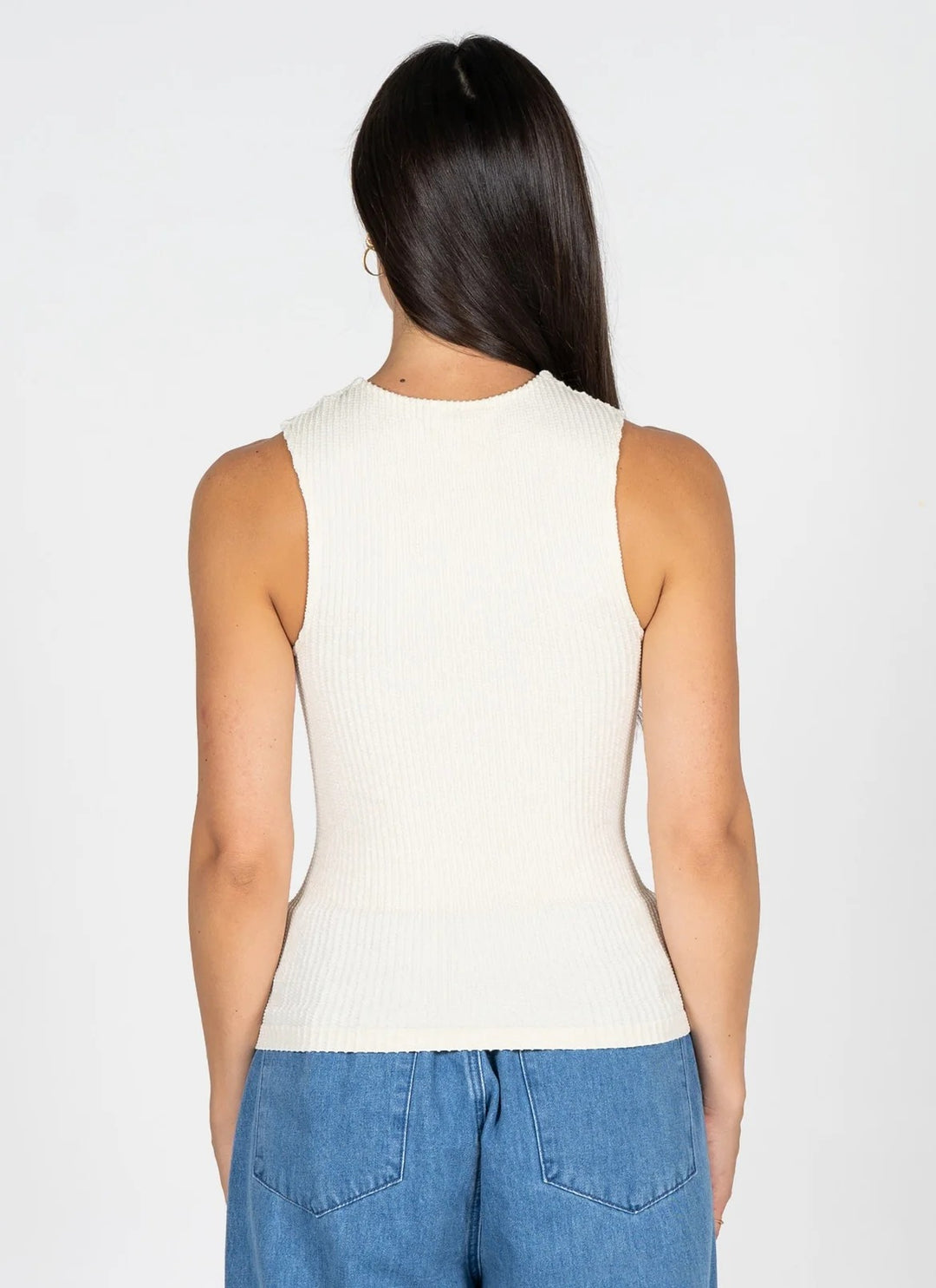 C'est Moi Seamless Textured Crewneck Tank