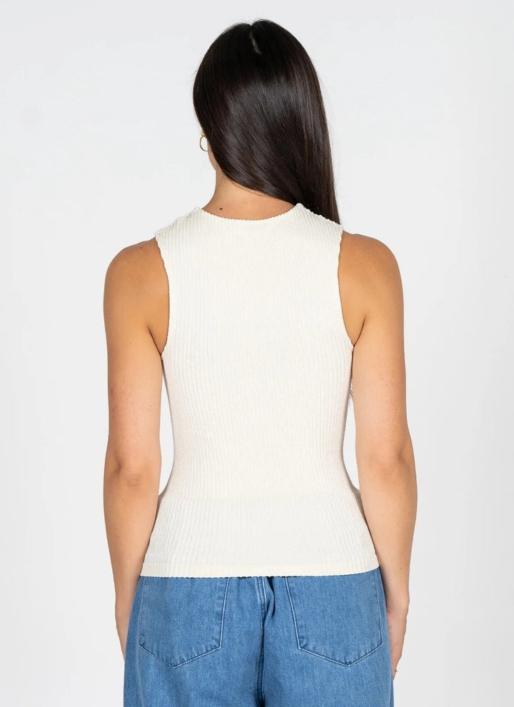 C'est Moi Seamless Textured Crewneck Tank