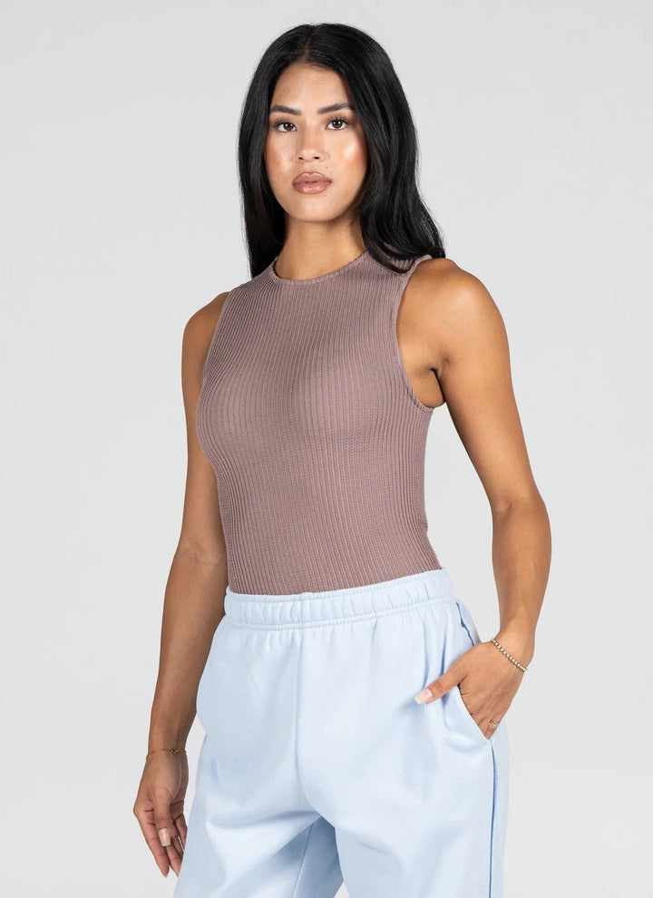 C'est Moi Seamless Textured Crewneck Tank
