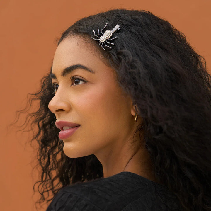 Kitsch Spider Metal Rhinestone Hair Clips