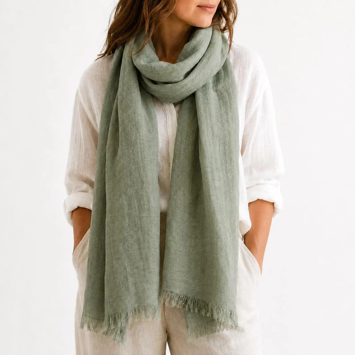 Linen Fringed Scarf