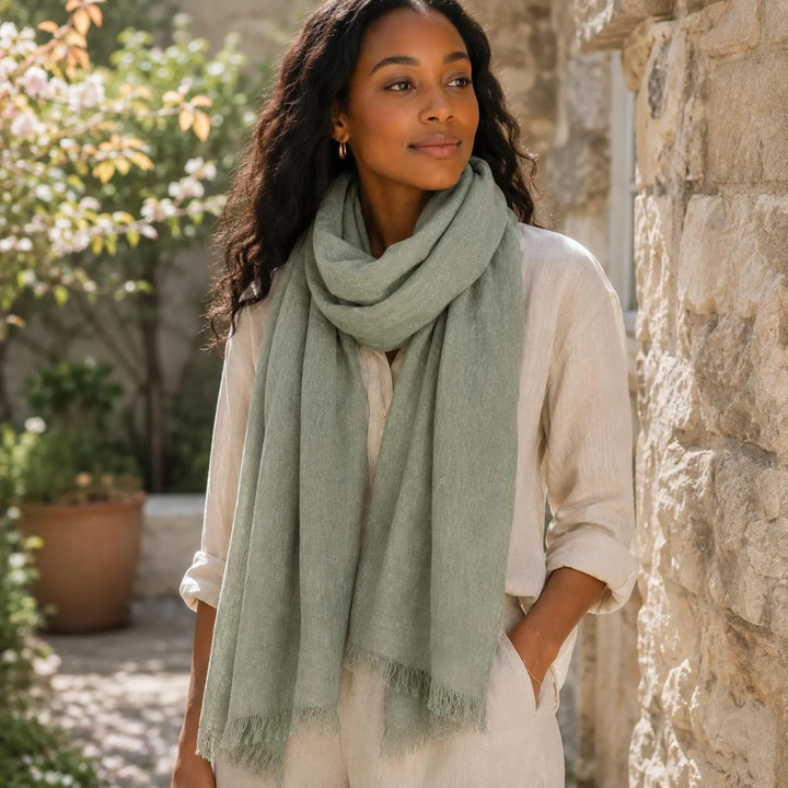 Linen Fringed Scarf