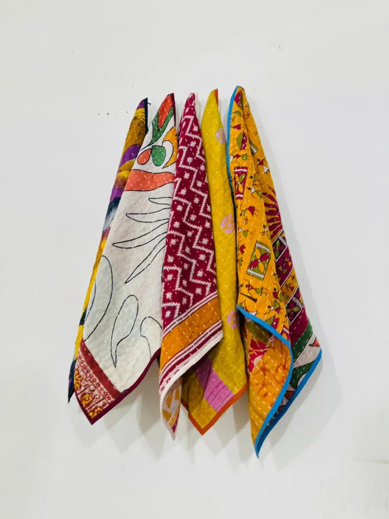 Vintage Kantha Kitchen Towel 14"x18"