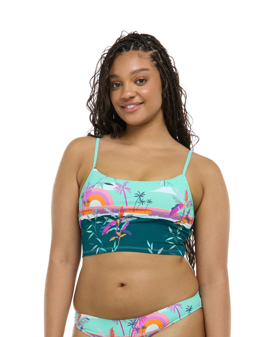 Eidon Postcard Selena Crop Top - Womens Cropped Bikini Tops - Big Sun Vernon  | Okanagan Beachwear