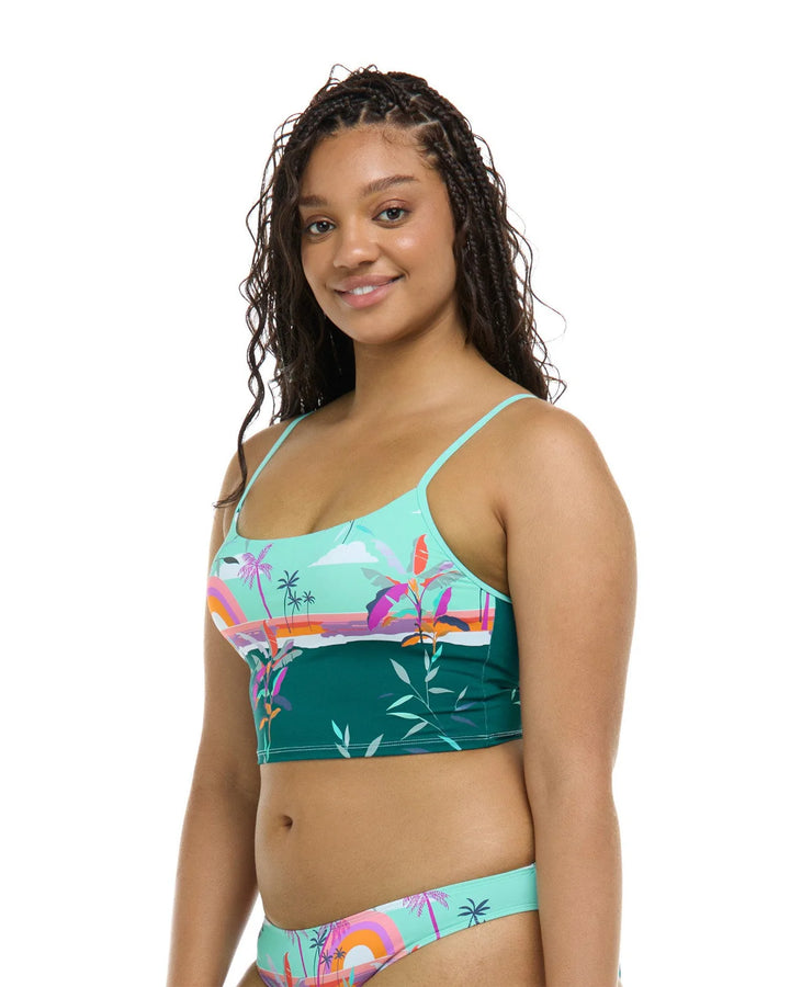 Eidon Postcard Selena Crop Top - Womens Cropped Bikini Tops - Big Sun Vernon  | Okanagan Beachwear