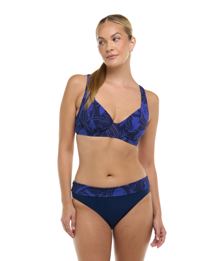 Skye Baja Mid Waist Foldover Pant - Womens High Waisted Bikini Bottoms - Big Sun Vernon  | Okanagan Beachwear