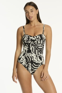 Sea Level Jungle Book Twist Bandeau One Piece - Womens Fashion One Pieces - Big Sun Vernon  | Okanagan Beachwear