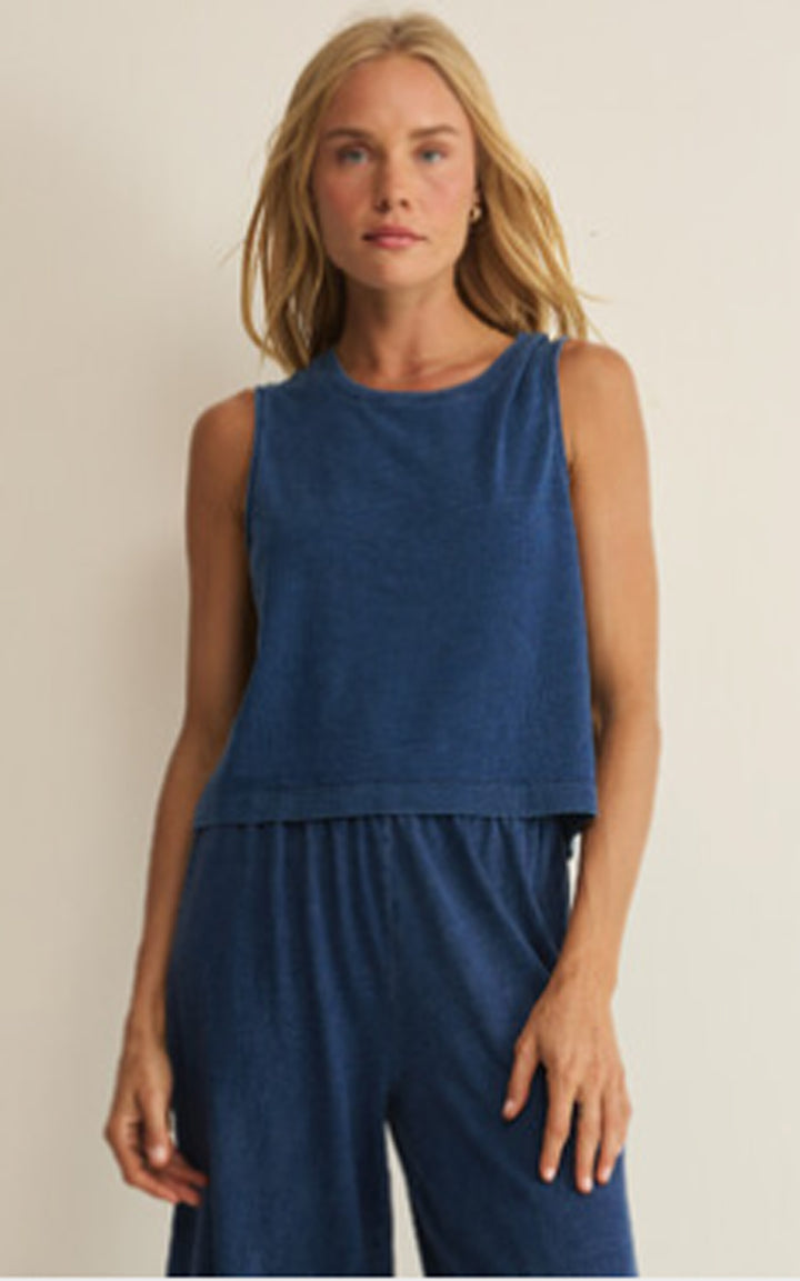 Z Supply Sloane Jersey Denim Muscle Tank