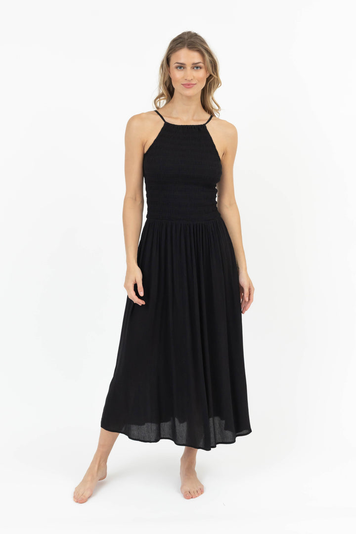 Koy Miami Luxe Hi Neck Midi Dress