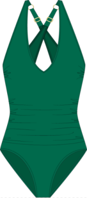 Anne Cole V Neck Cross Back One Piece