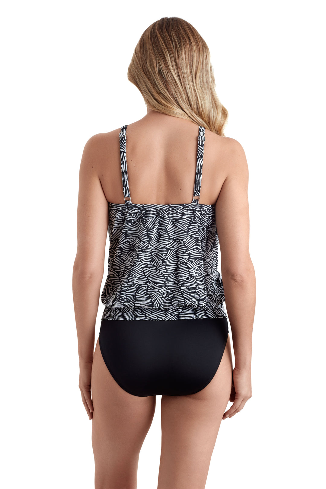 Penbrooke Shifting Shapes High Neck Blouson Tankini - Womens Tankini Bikini Tops - Big Sun Vernon  | Okanagan Beachwear
