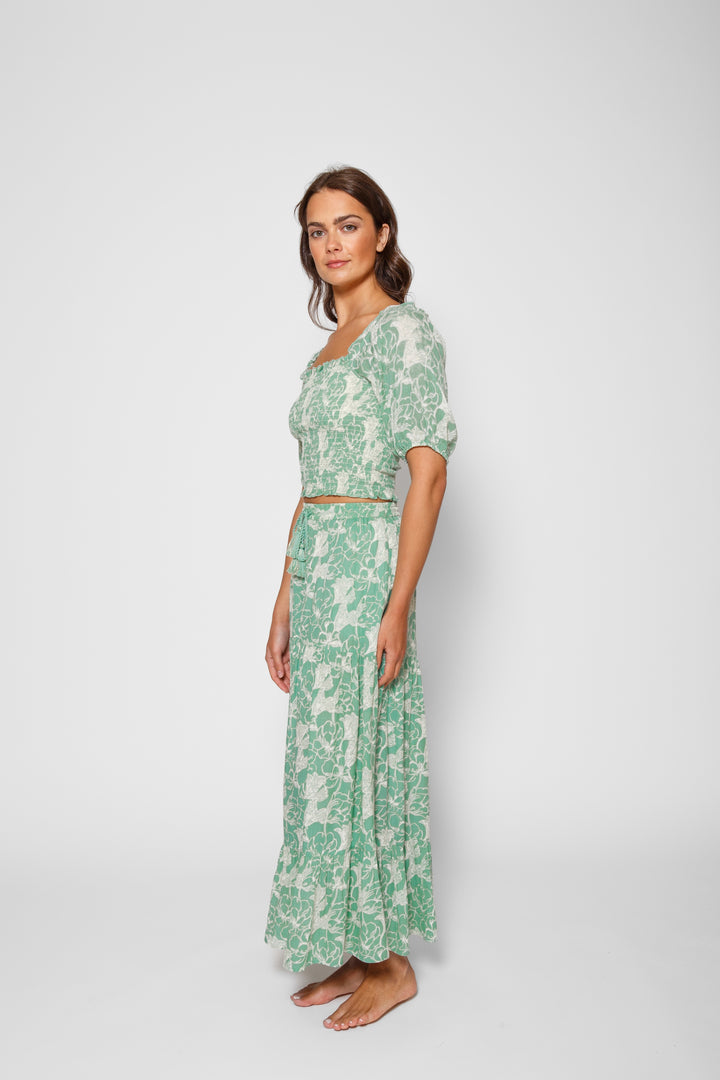Koy Bloom Long Tiered Skirt - Womens Skirts - Big Sun Vernon  | Okanagan Beachwear