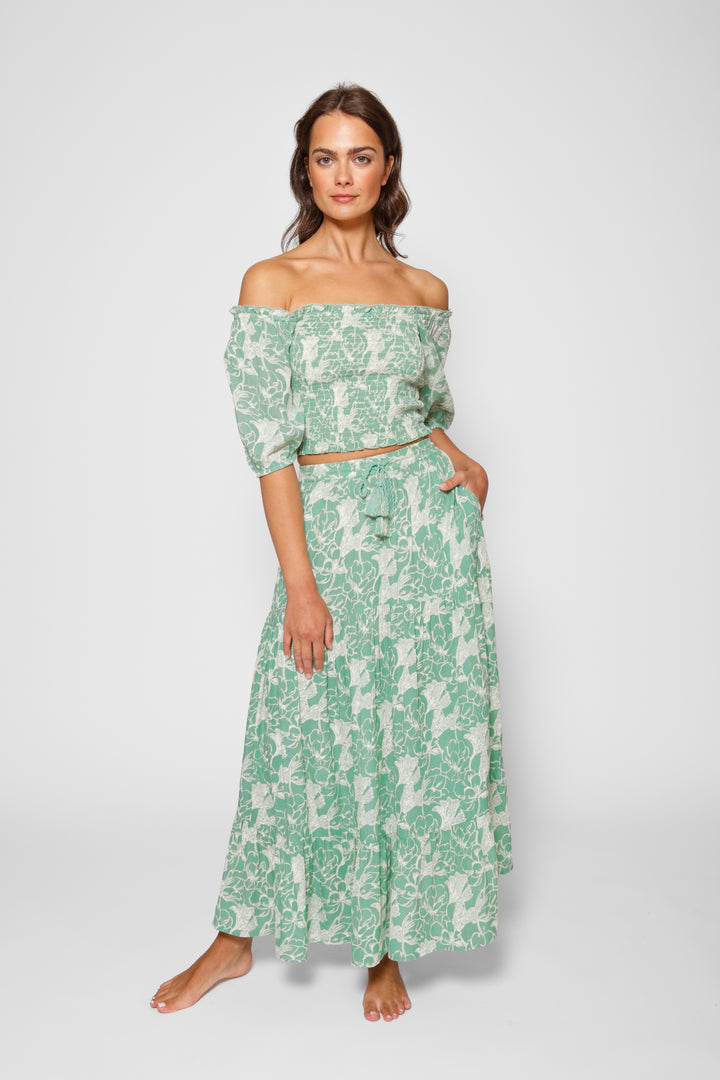Koy Bloom Long Tiered Skirt - Womens Skirts - Big Sun Vernon  | Okanagan Beachwear