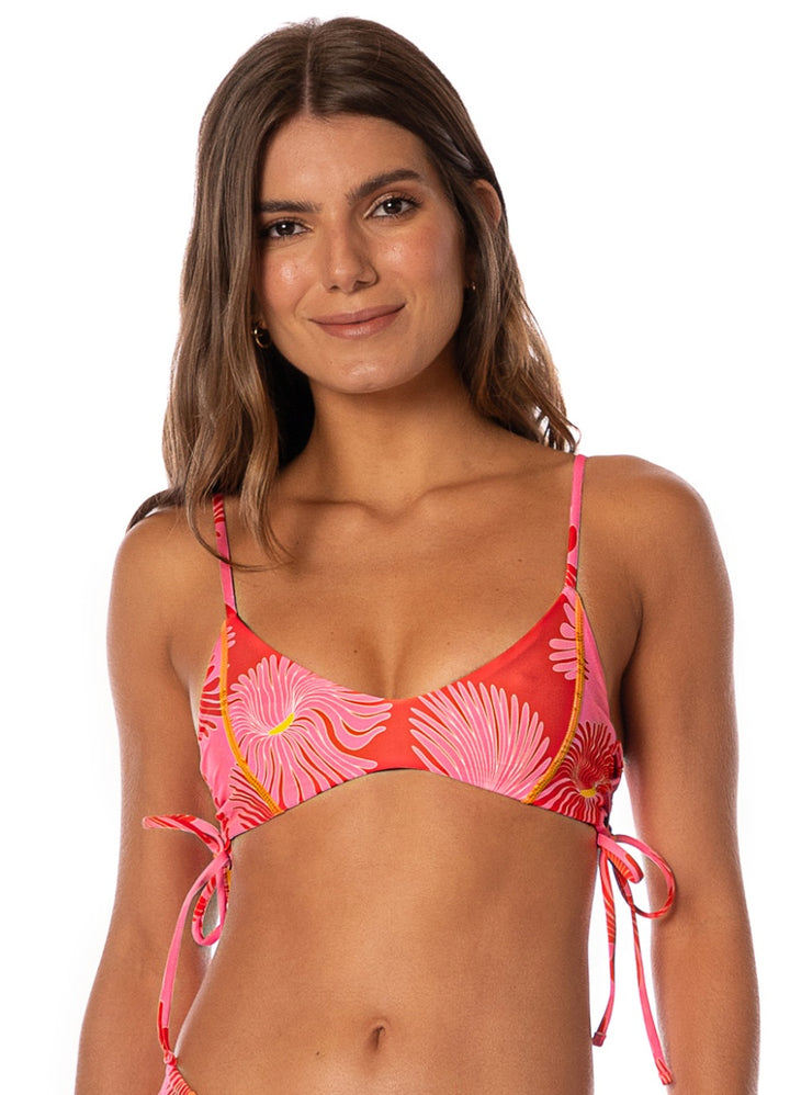 Maaji Water Blossom Portico Lace-up Bikini Top