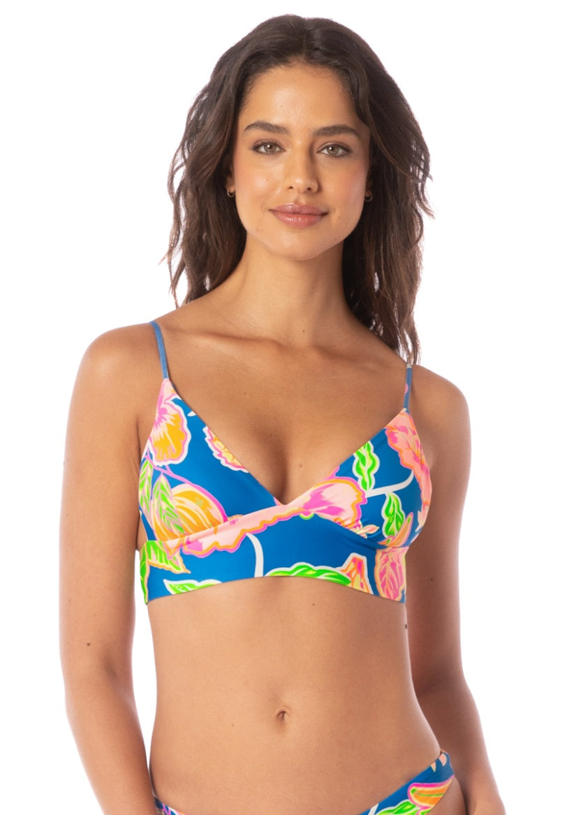 Maaji Fruit Punch Copilot Long Line Triangle Top - Womens Bralette Bikini Tops - Big Sun Vernon  | Okanagan Beachwear