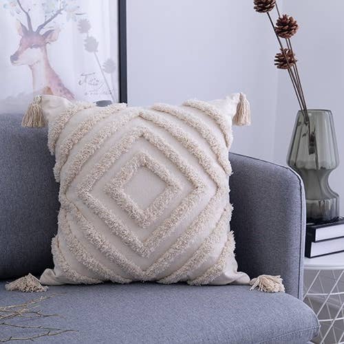 Moroccon Tassels Cushion Cover - Square - Pillows - Big Sun Vernon