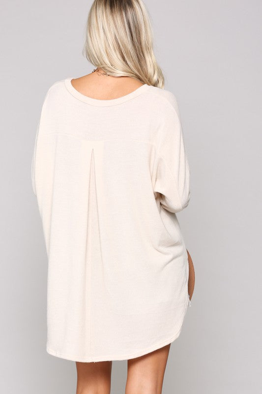 Debbie Oversize 3/4 Sleeve Tunic - Womens Long Sleeves - Big Sun Vernon