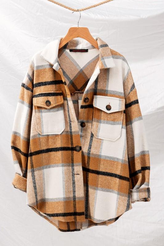 Dana Oversized Plaid Button Down - Womens Long Sleeves - Big Sun Vernon