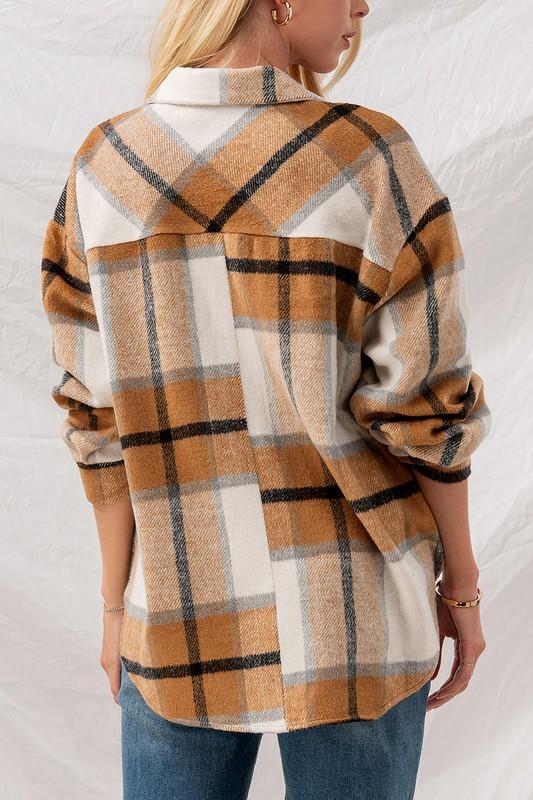 Dana Oversized Plaid Button Down - Womens Long Sleeves - Big Sun Vernon