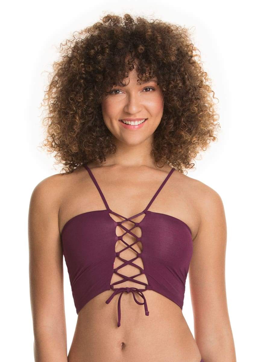 Maaji Vintage Grape Chicka Crop Top - Womens Cropped Bikini Tops - Big Sun Vernon