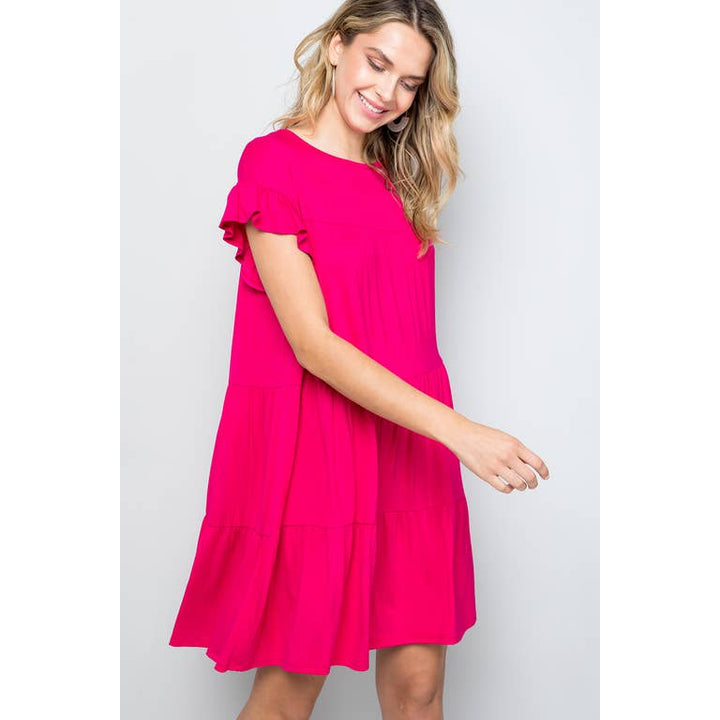 Molly Solid Tiered Dress - Womens Casual Dresses - Big Sun Vernon