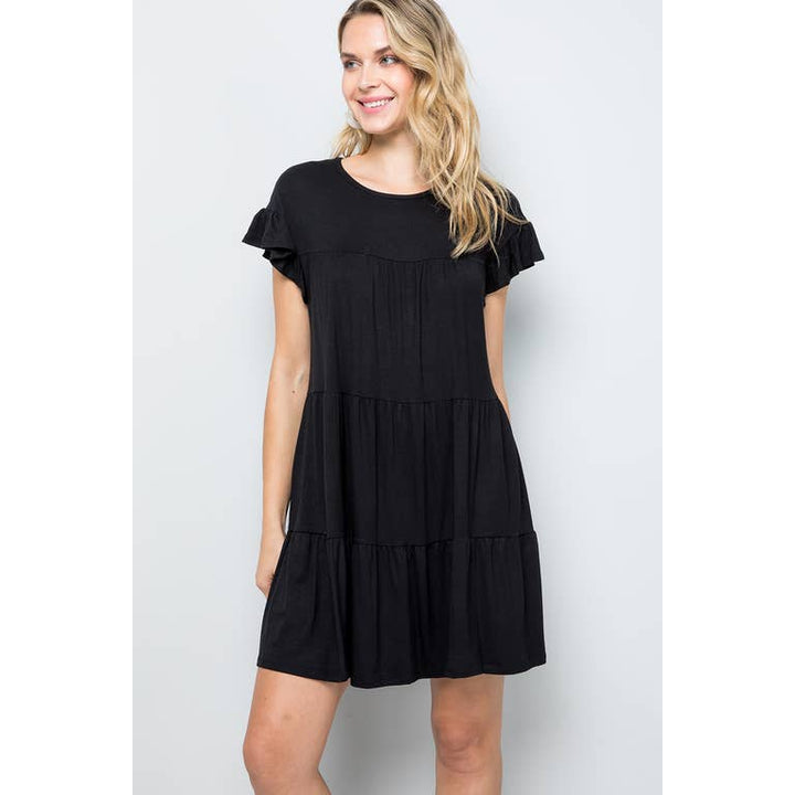 Molly Solid Tiered Dress - Womens Casual Dresses - Big Sun Vernon
