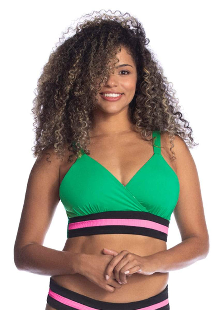 Maaji Grass Green Criss Cross Top - Womens Bralette Bikini Tops - Big Sun Vernon