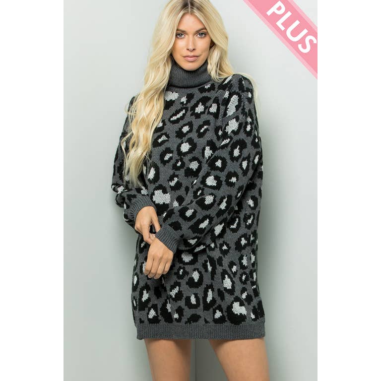 Devon Leopard Sweater Dress - Womens Sweaters - Big Sun Vernon