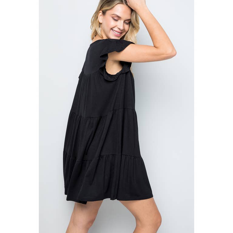 Molly Solid Tiered Dress - Womens Casual Dresses - Big Sun Vernon