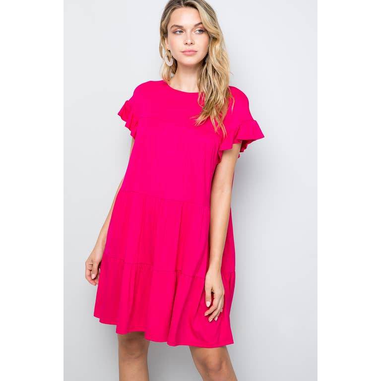 Molly Solid Tiered Dress - Womens Casual Dresses - Big Sun Vernon