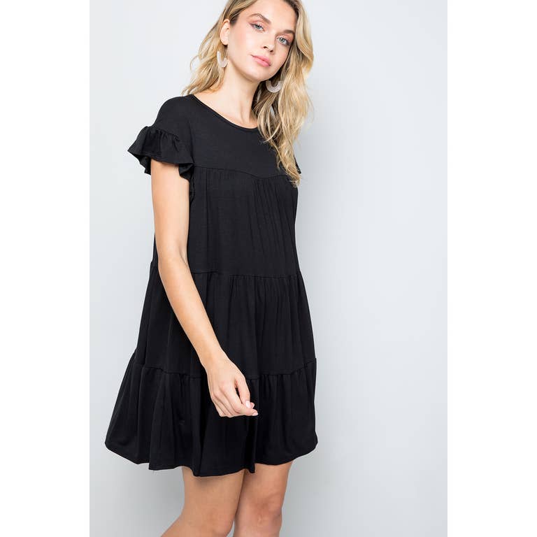 Molly Solid Tiered Dress - Womens Casual Dresses - Big Sun Vernon