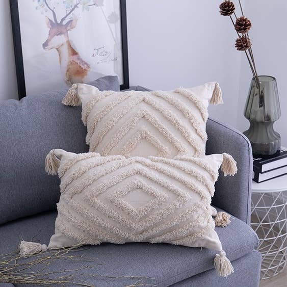 Moroccon Tassels Cushion Cover - Square - Pillows - Big Sun Vernon