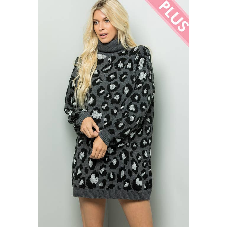 Devon Leopard Sweater Dress - Womens Sweaters - Big Sun Vernon