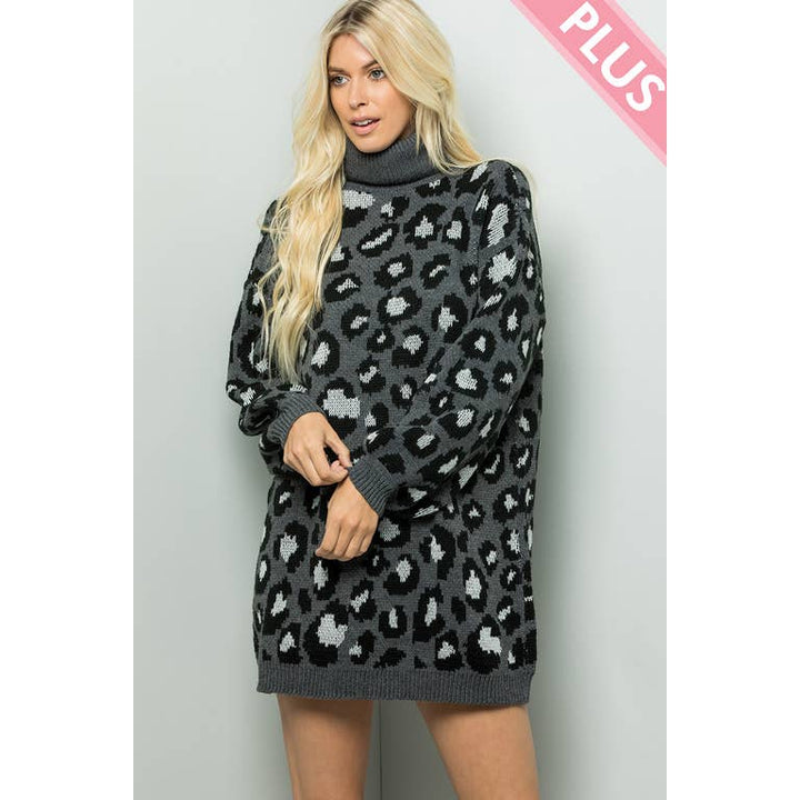 Devon Leopard Sweater Dress - Womens Sweaters - Big Sun Vernon
