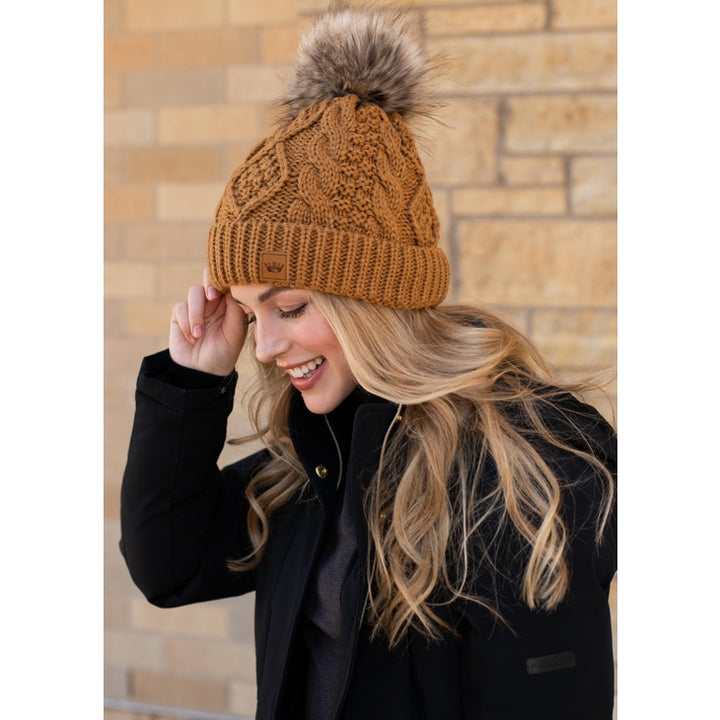 Panache Cuffed Cable Knit Fleece Lined Hat - Toques - Big Sun Vernon  | Okanagan Beachwear