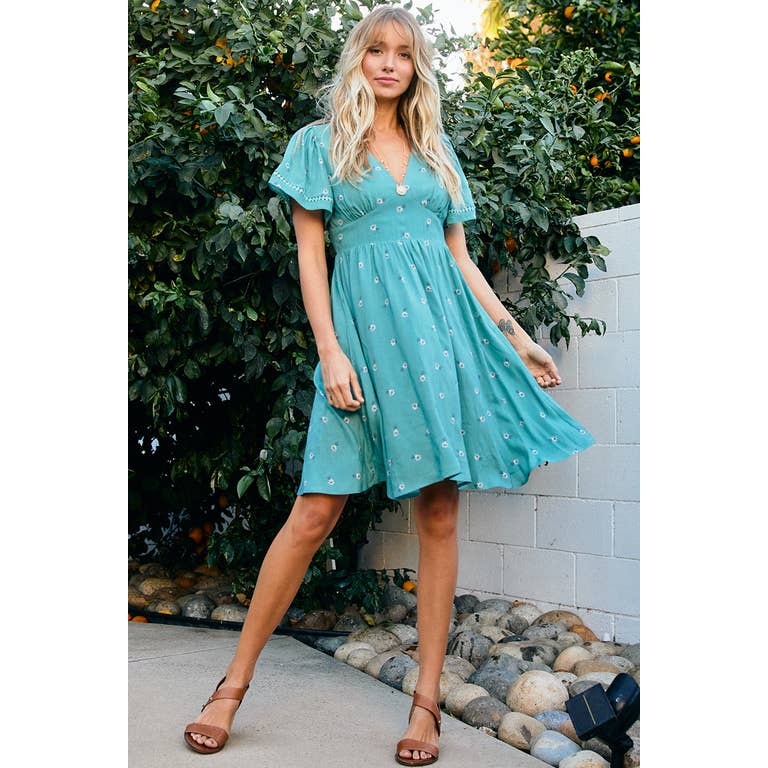 Macy V-Neck Floral Dress - Womens Casual Dresses - Big Sun Vernon