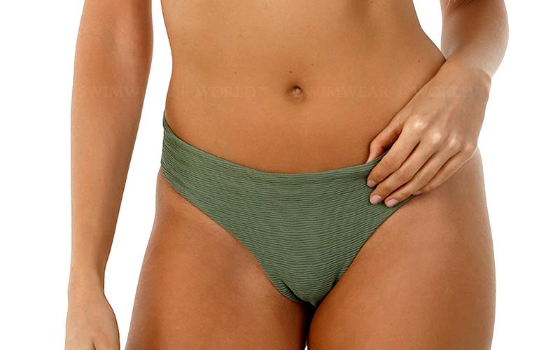 Malai Textured Kale Paramount Bottom - Womens Low Bikini Bottoms - Big Sun Vernon