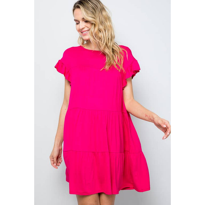 Molly Solid Tiered Dress - Womens Casual Dresses - Big Sun Vernon