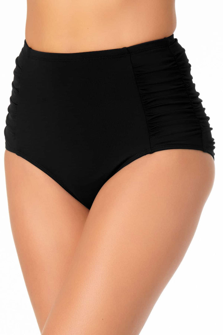 Anne Cole High Waist Shirred Bottom - Womens High Waisted Bikini Bottoms - Big Sun Vernon