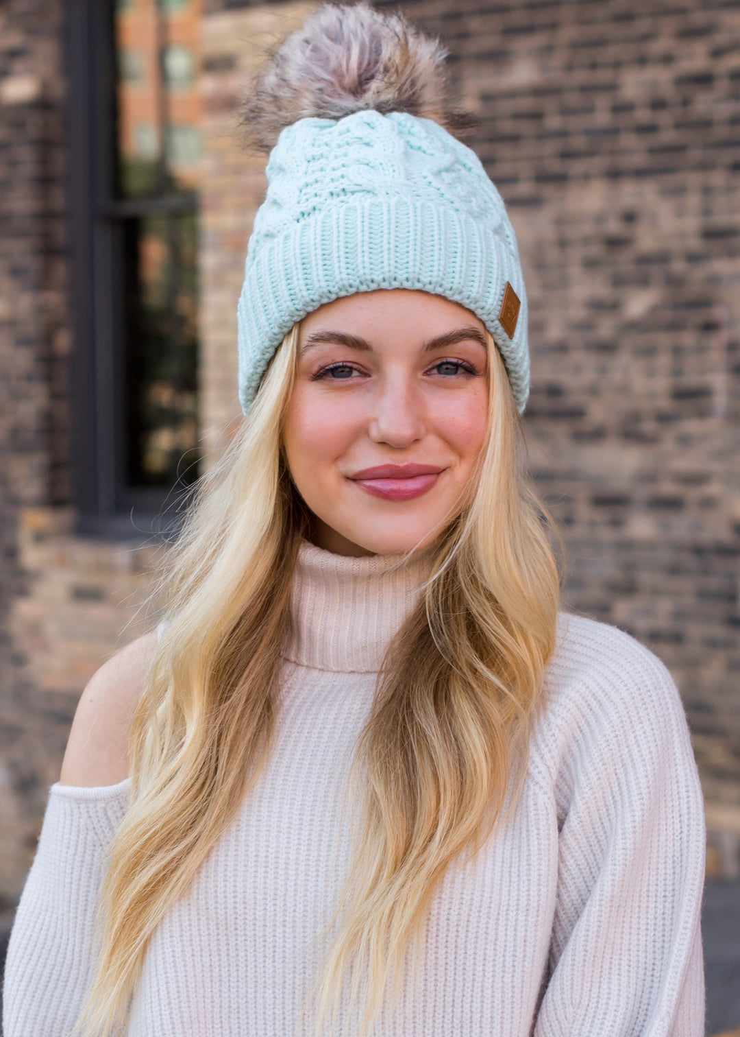 Panache Cuffed Cable Knit Fleece Lined Hat - Toques - Big Sun Vernon  | Okanagan Beachwear