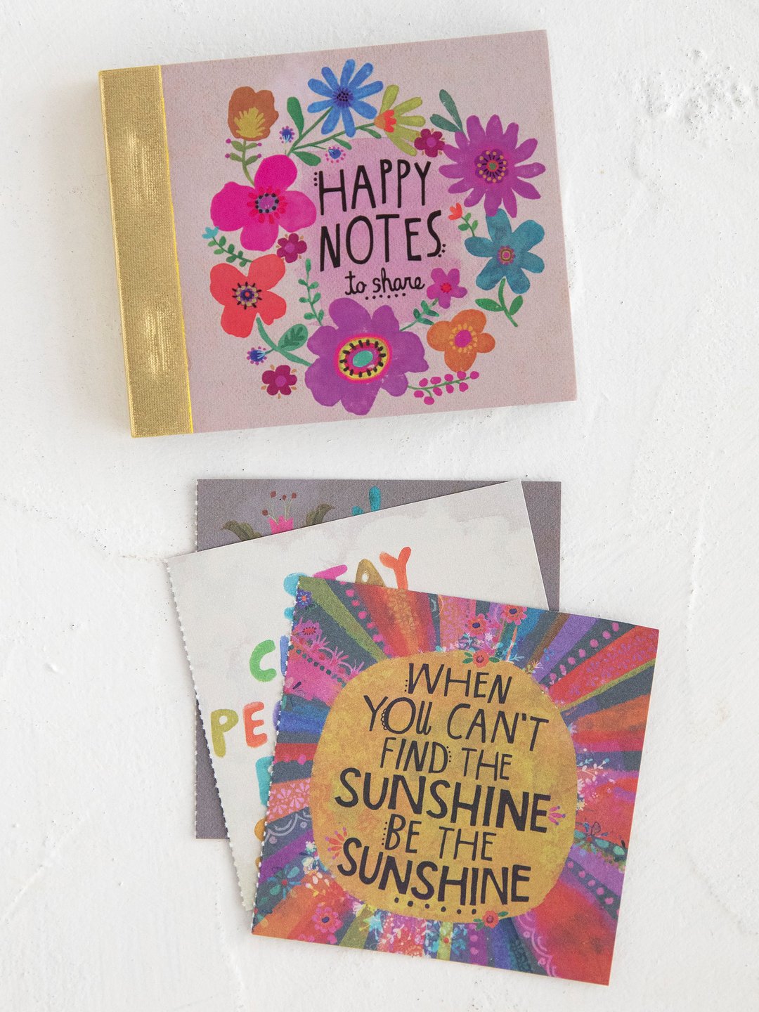 Natural Life Happy Notes Tiny Book Pink Floral - Home Decorations - Big Sun Vernon