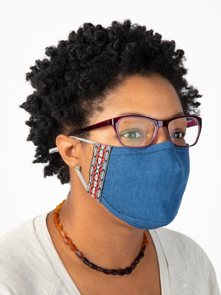 Natural Life Face Mask Denim Trim - Womens Face Masks - Big Sun Vernon