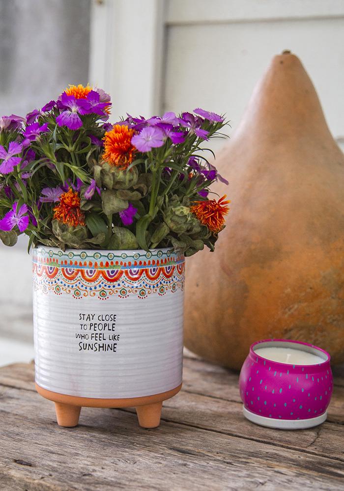 Natural Life Artisan Planter Stay Close...Sunshine - Planters - Big Sun Vernon